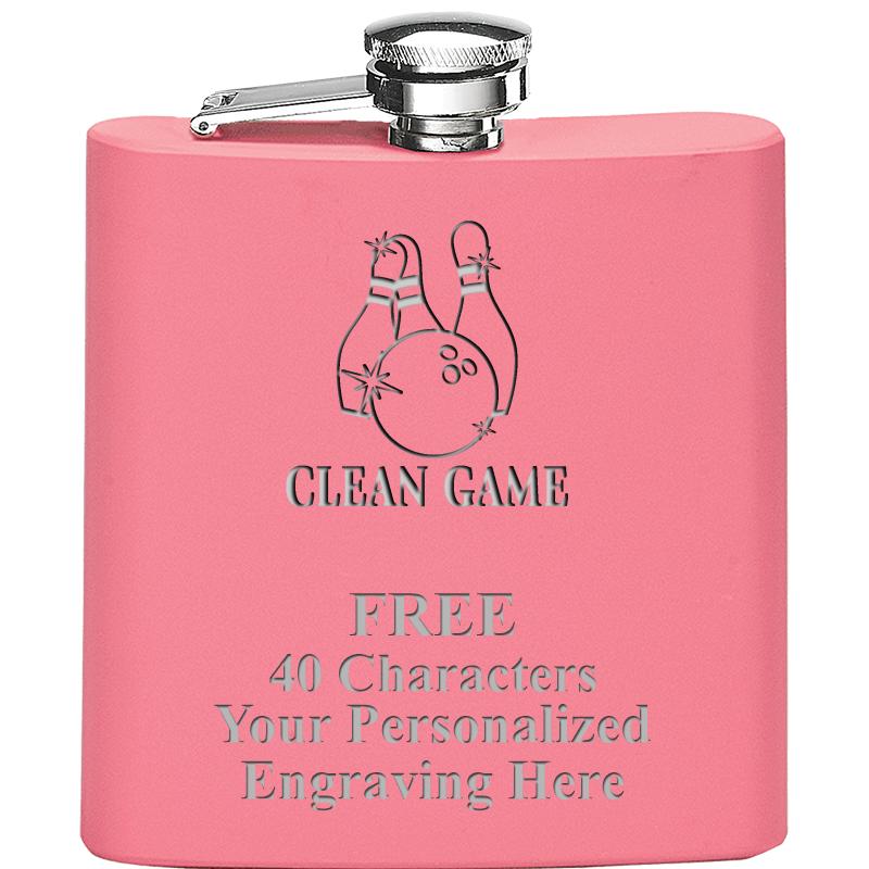 6OZ PINK STAINLESS STEEL FLASK