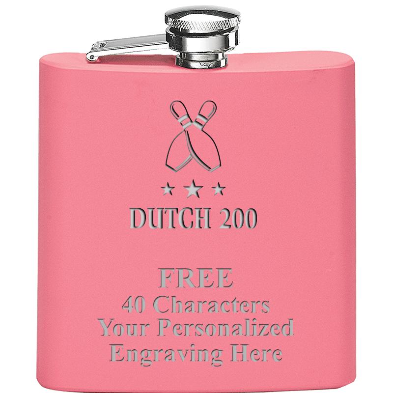 6OZ PINK STAINLESS STEEL FLASK