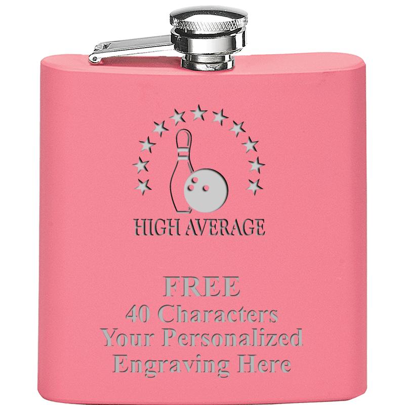 6OZ PINK STAINLESS STEEL FLASK