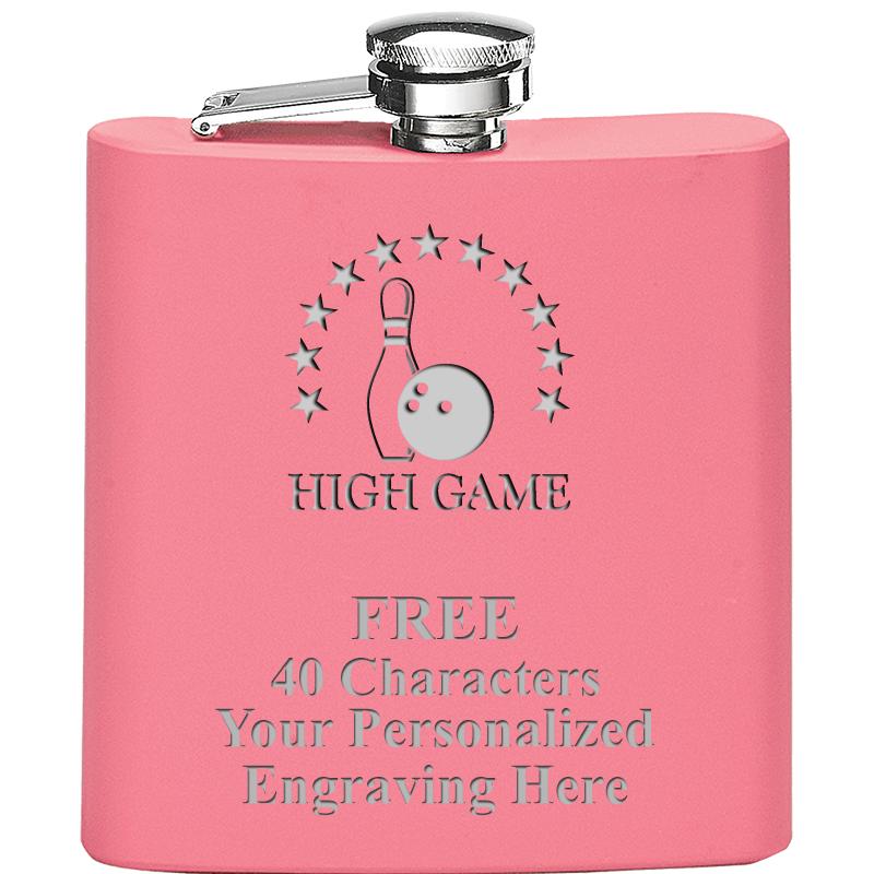 6OZ PINK STAINLESS STEEL FLASK