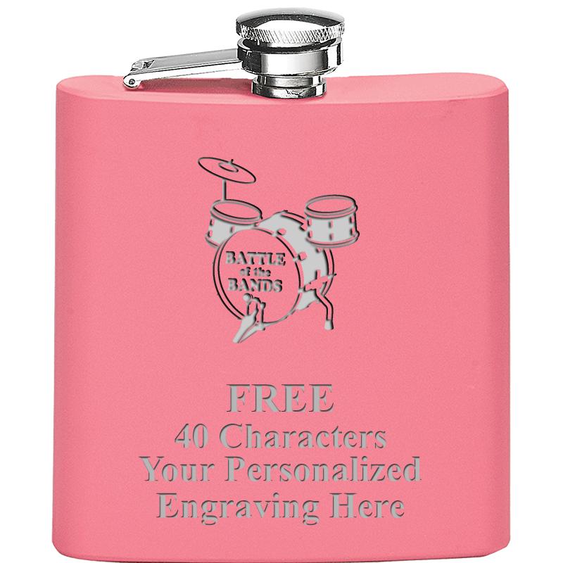 6OZ PINK STAINLESS STEEL FLASK