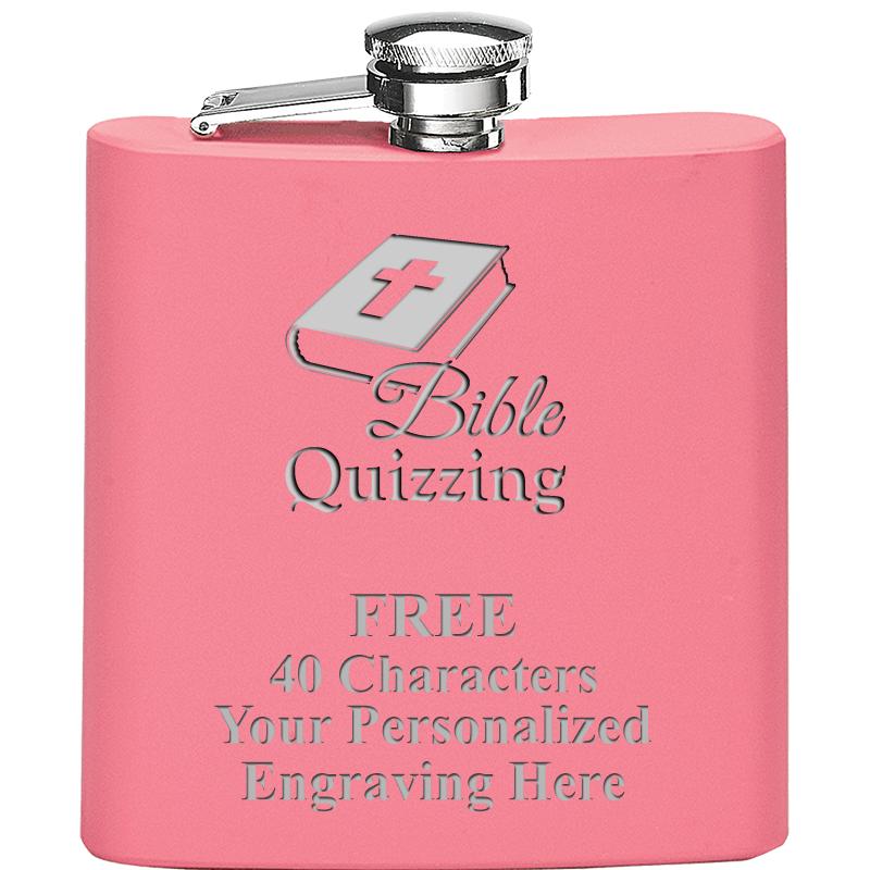 6OZ PINK STAINLESS STEEL FLASK