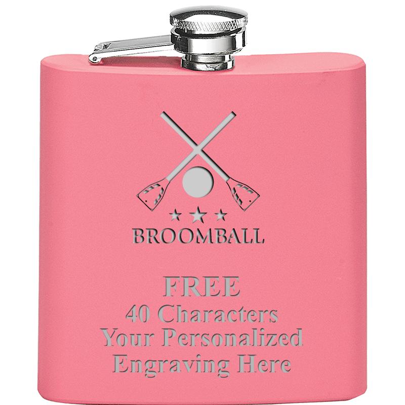6OZ PINK STAINLESS STEEL FLASK