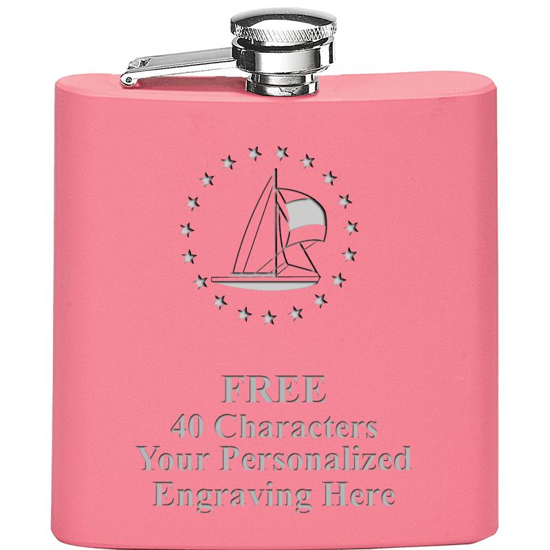 6OZ PINK STAINLESS STEEL FLASK