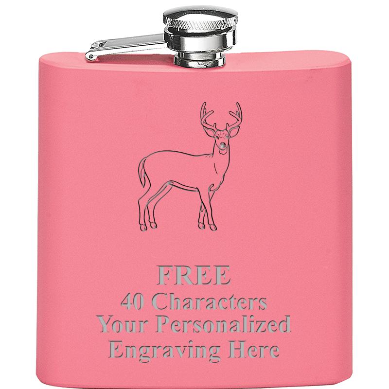 6OZ PINK STAINLESS STEEL FLASK
