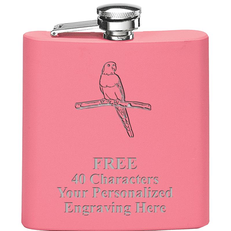 6OZ PINK STAINLESS STEEL FLASK