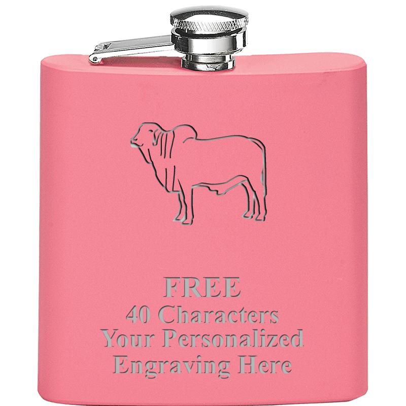 6OZ PINK STAINLESS STEEL FLASK