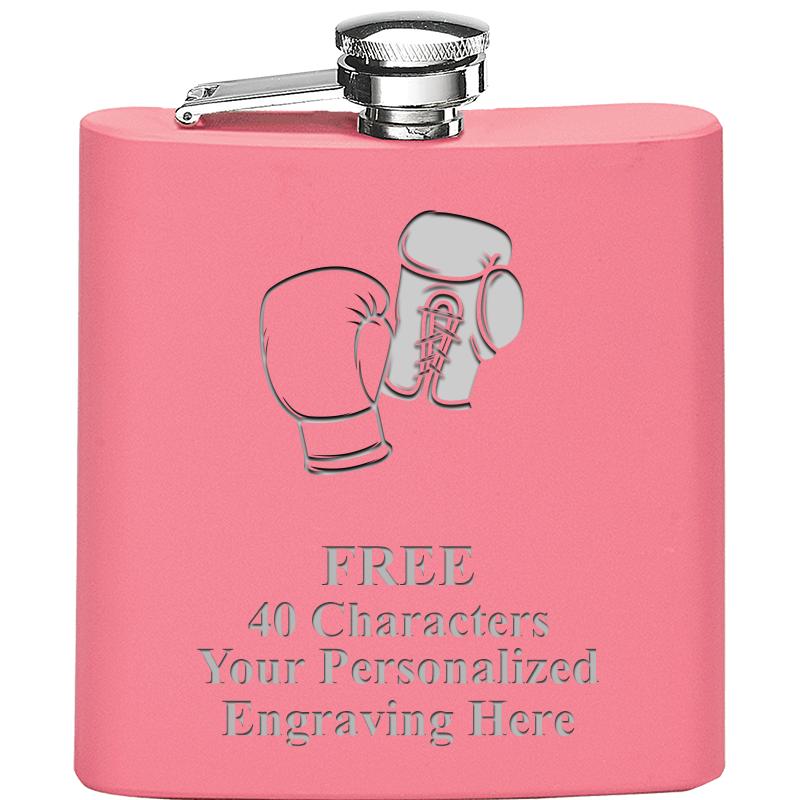 6OZ PINK STAINLESS STEEL FLASK