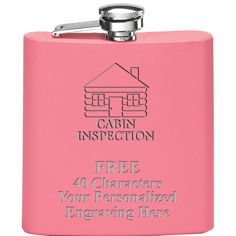 6OZ PINK STAINLESS STEEL FLASK
