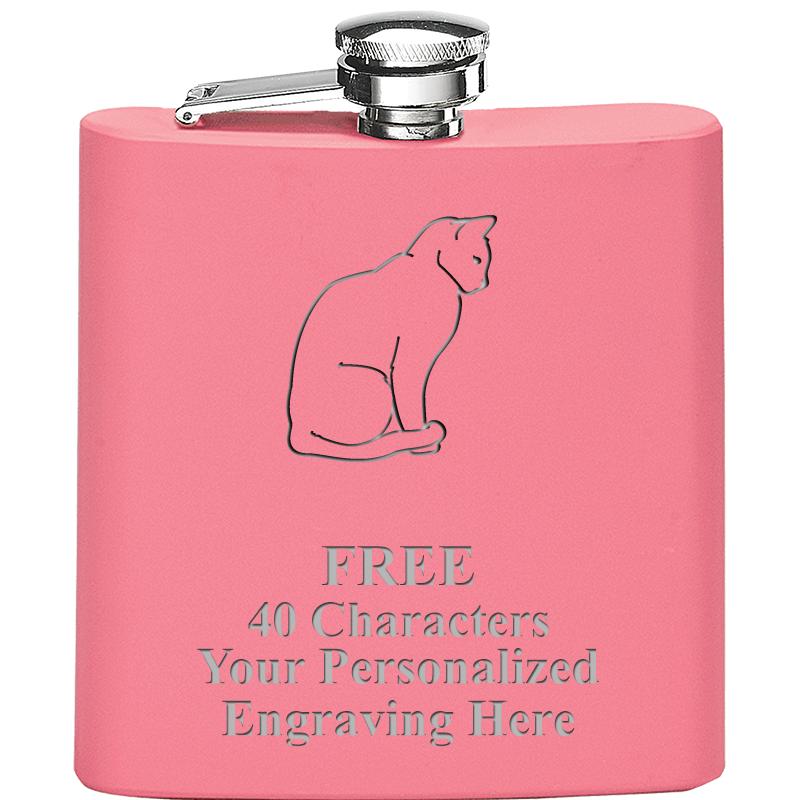 6OZ PINK STAINLESS STEEL FLASK