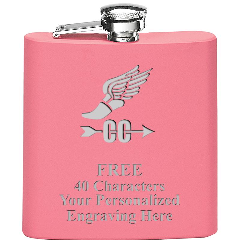 6OZ PINK STAINLESS STEEL FLASK
