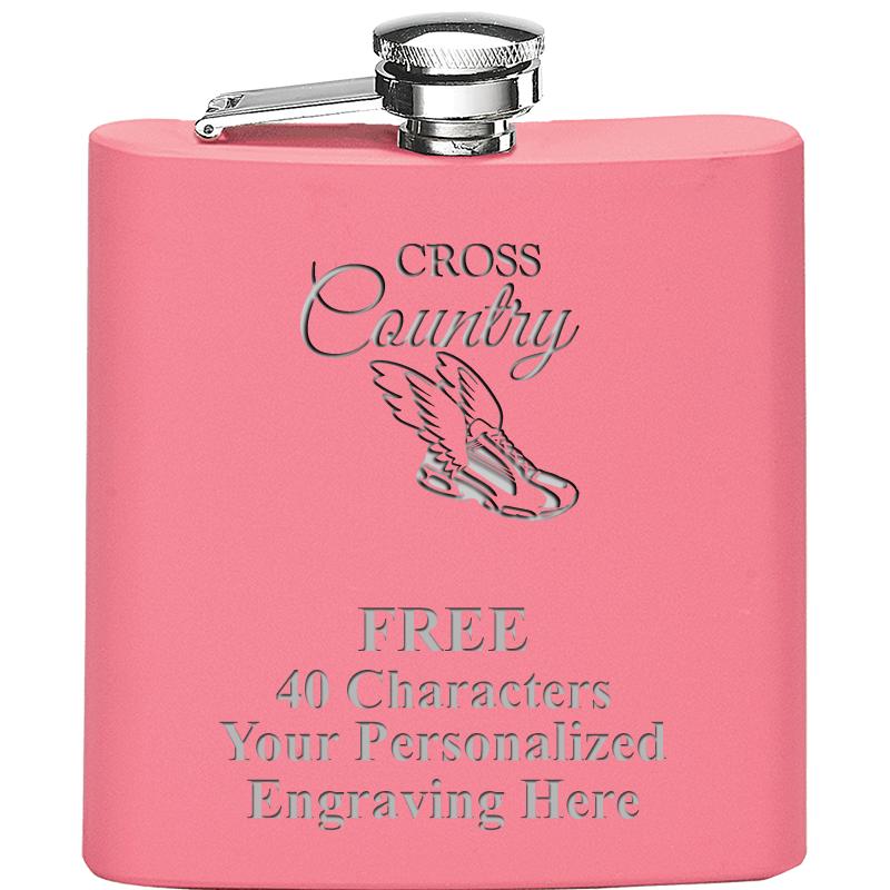 6OZ PINK STAINLESS STEEL FLASK