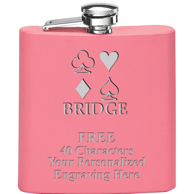 6OZ PINK STAINLESS STEEL FLASK
