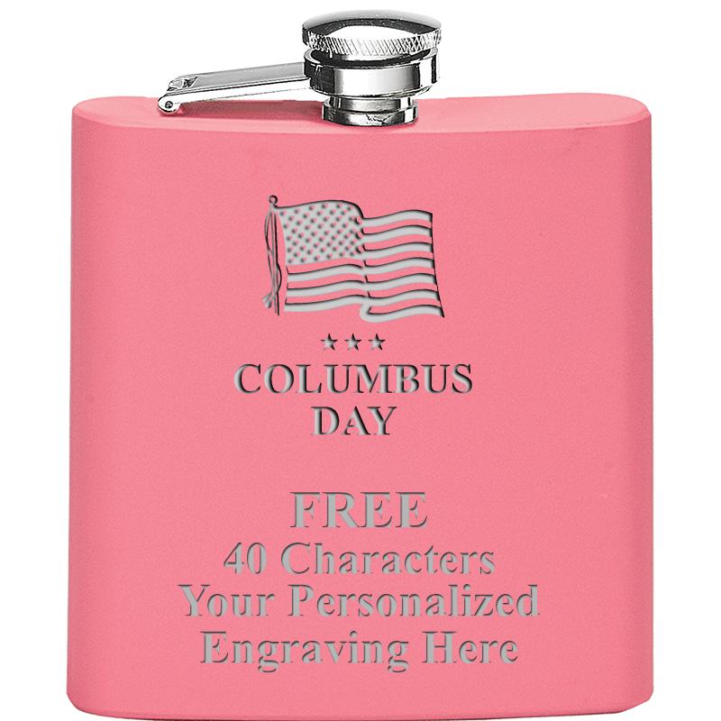 6OZ PINK STAINLESS STEEL FLASK