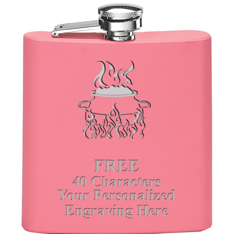 6OZ PINK STAINLESS STEEL FLASK