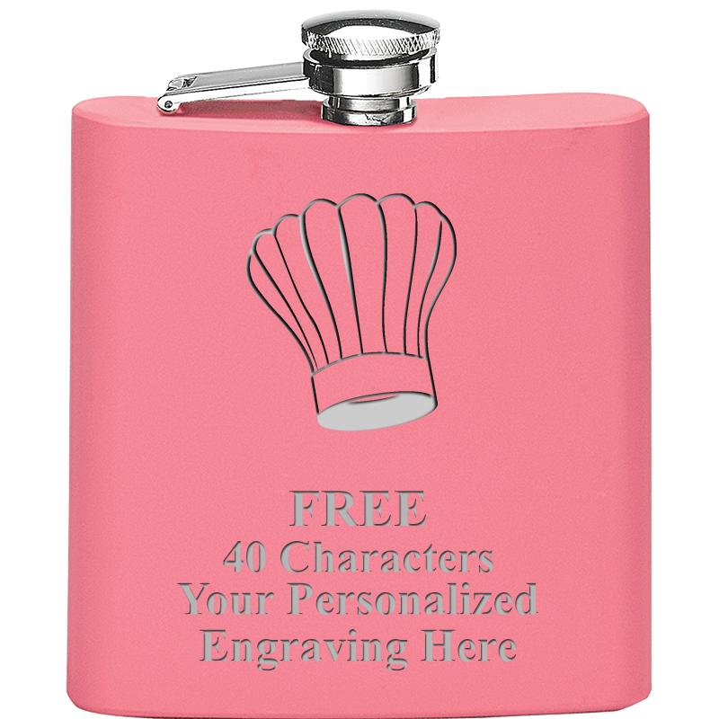 6OZ PINK STAINLESS STEEL FLASK