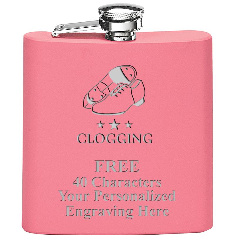 6OZ PINK STAINLESS STEEL FLASK