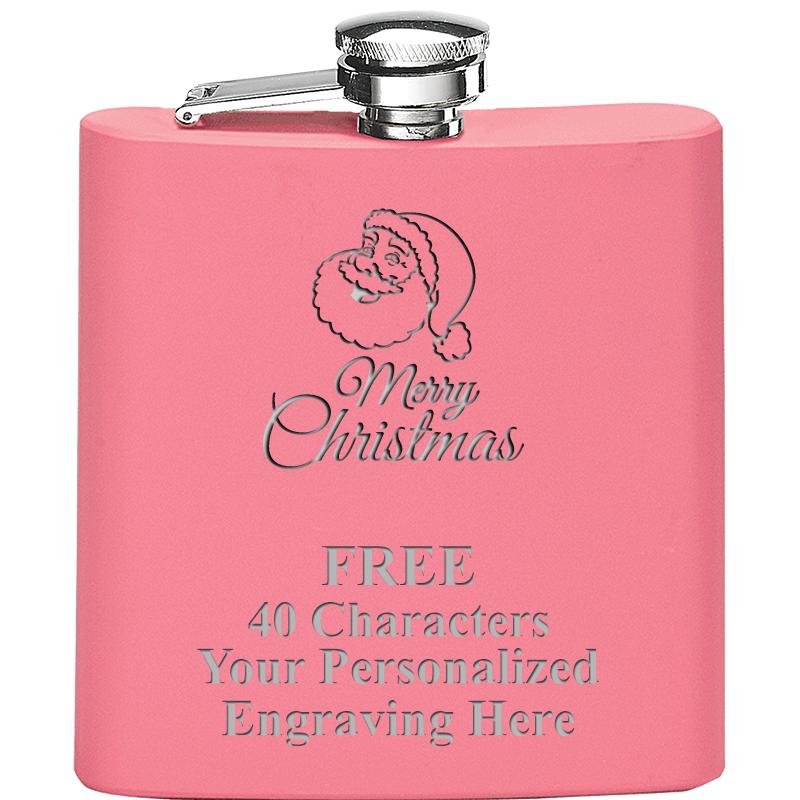 6OZ PINK STAINLESS STEEL FLASK