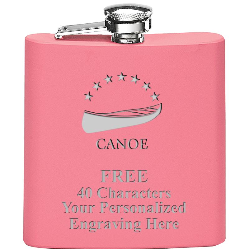 6OZ PINK STAINLESS STEEL FLASK