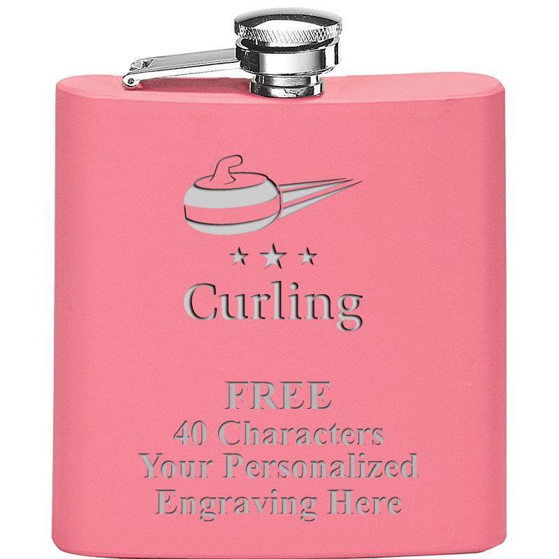 6OZ PINK STAINLESS STEEL FLASK