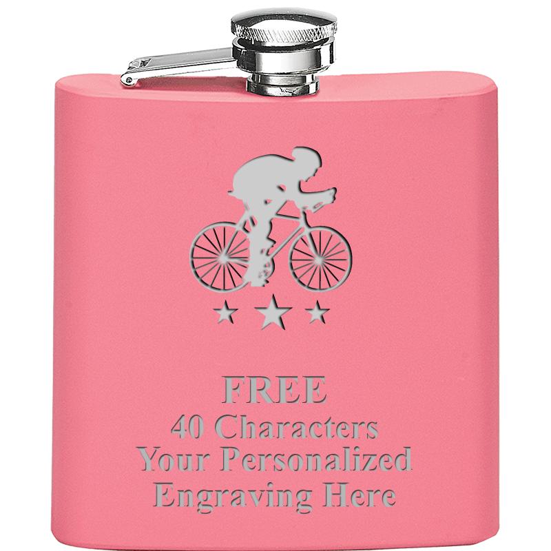 6OZ PINK STAINLESS STEEL FLASK
