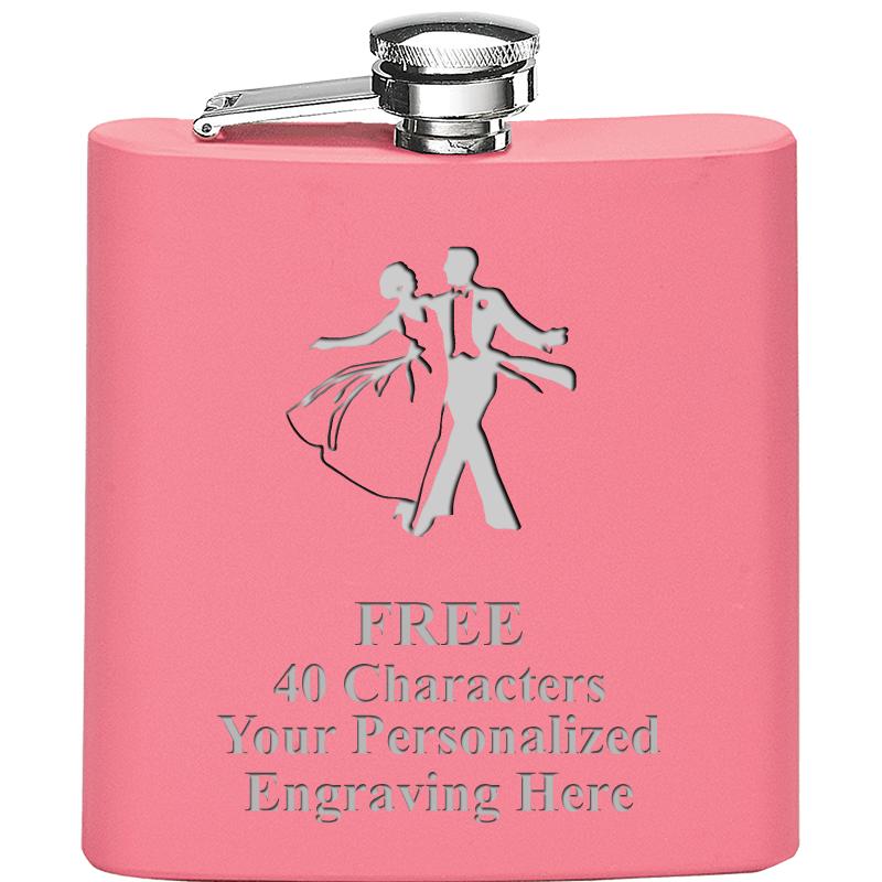 6OZ PINK STAINLESS STEEL FLASK