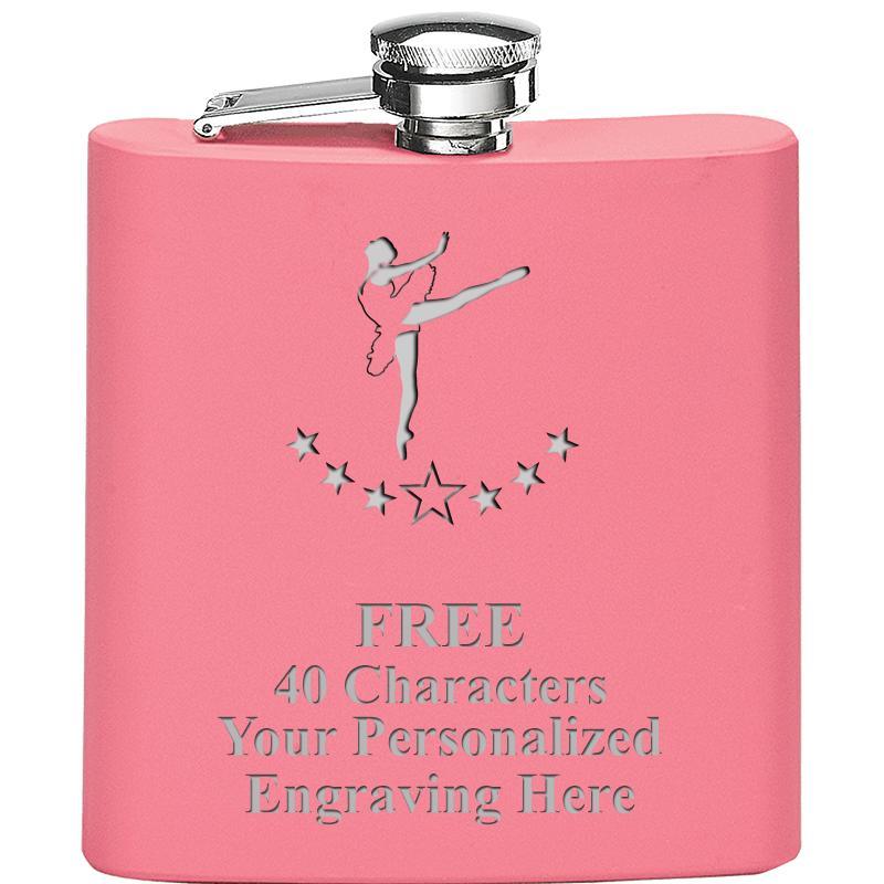 6OZ PINK STAINLESS STEEL FLASK