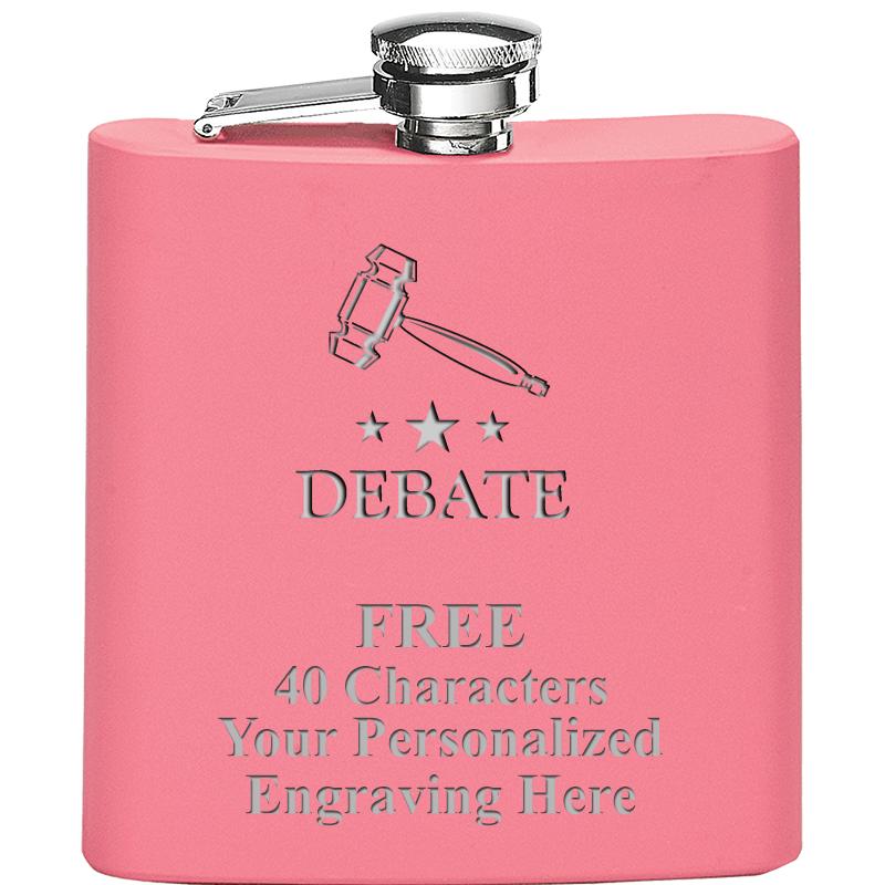 6OZ PINK STAINLESS STEEL FLASK
