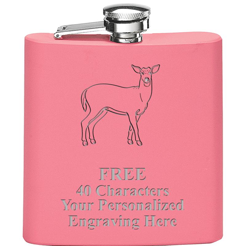 6OZ PINK STAINLESS STEEL FLASK