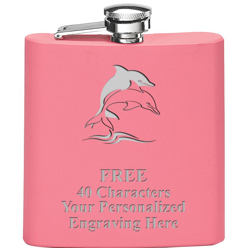 6OZ PINK STAINLESS STEEL FLASK