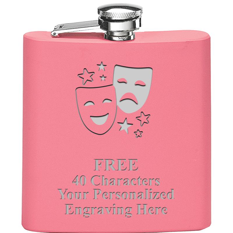 6OZ PINK STAINLESS STEEL FLASK