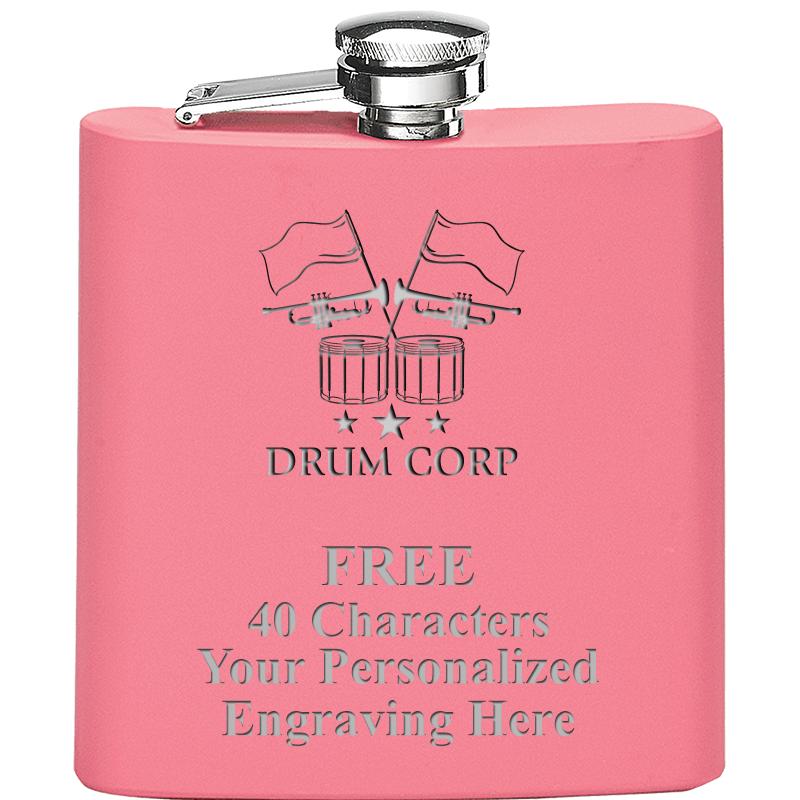 6OZ PINK STAINLESS STEEL FLASK