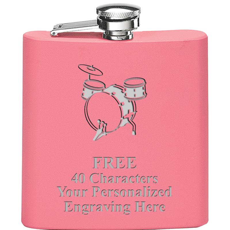 6OZ PINK STAINLESS STEEL FLASK