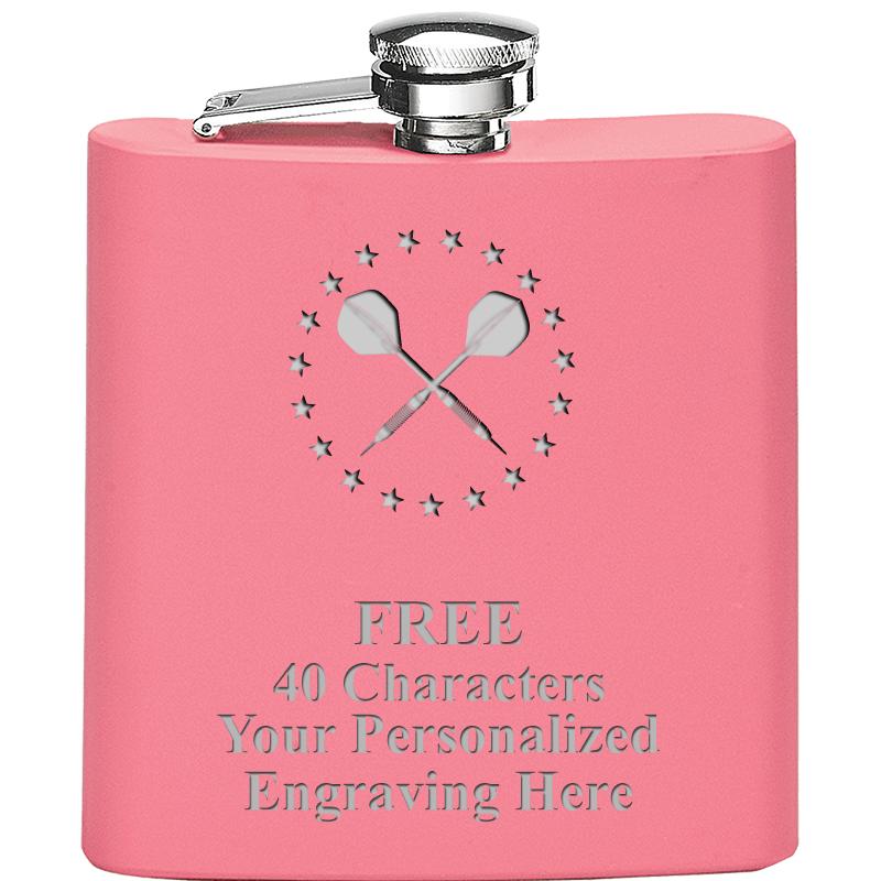 6OZ PINK STAINLESS STEEL FLASK