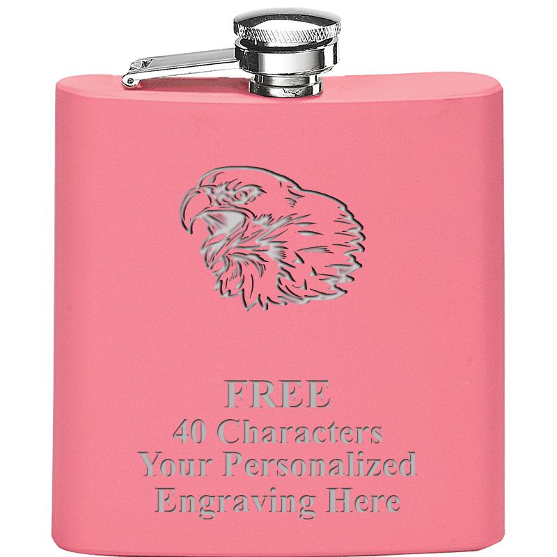 6OZ PINK STAINLESS STEEL FLASK