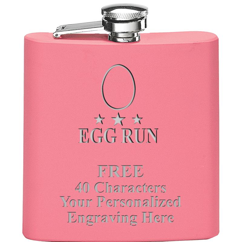 6OZ PINK STAINLESS STEEL FLASK