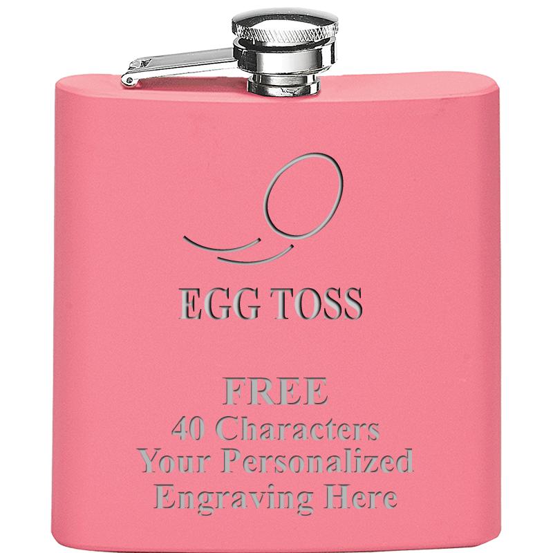 6OZ PINK STAINLESS STEEL FLASK