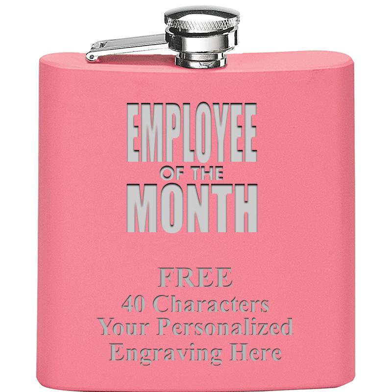 6OZ PINK STAINLESS STEEL FLASK