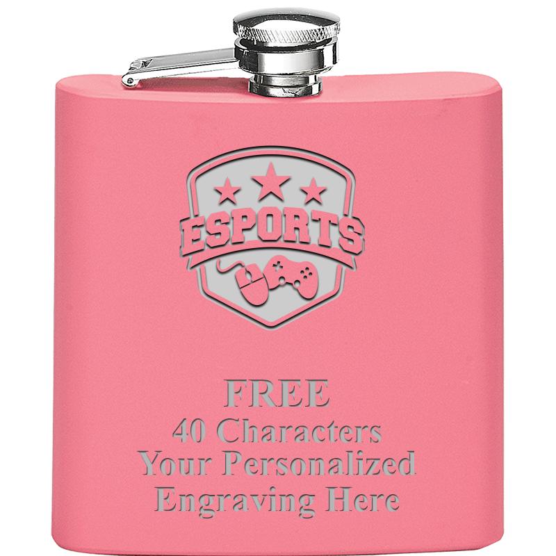 6OZ PINK STAINLESS STEEL FLASK