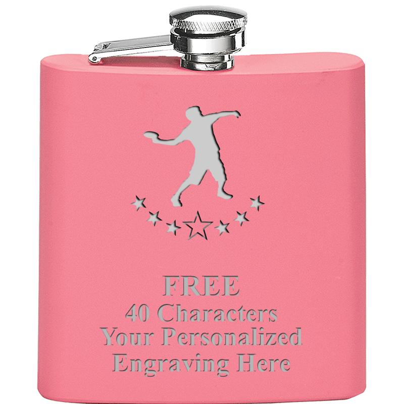 6OZ PINK STAINLESS STEEL FLASK