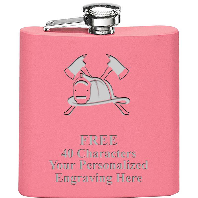 6OZ PINK STAINLESS STEEL FLASK