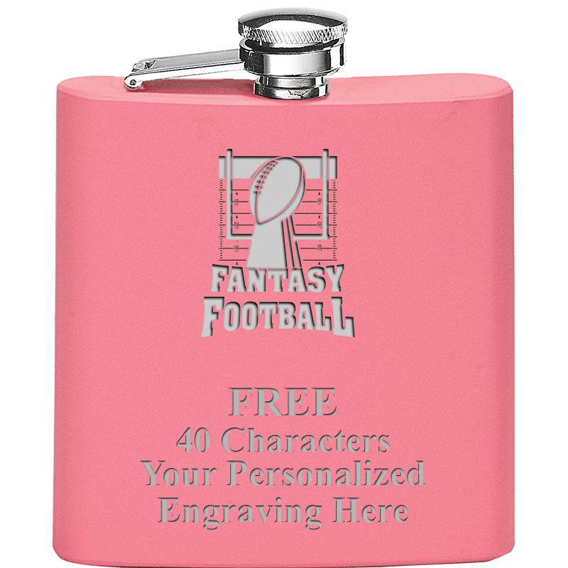 6OZ PINK STAINLESS STEEL FLASK