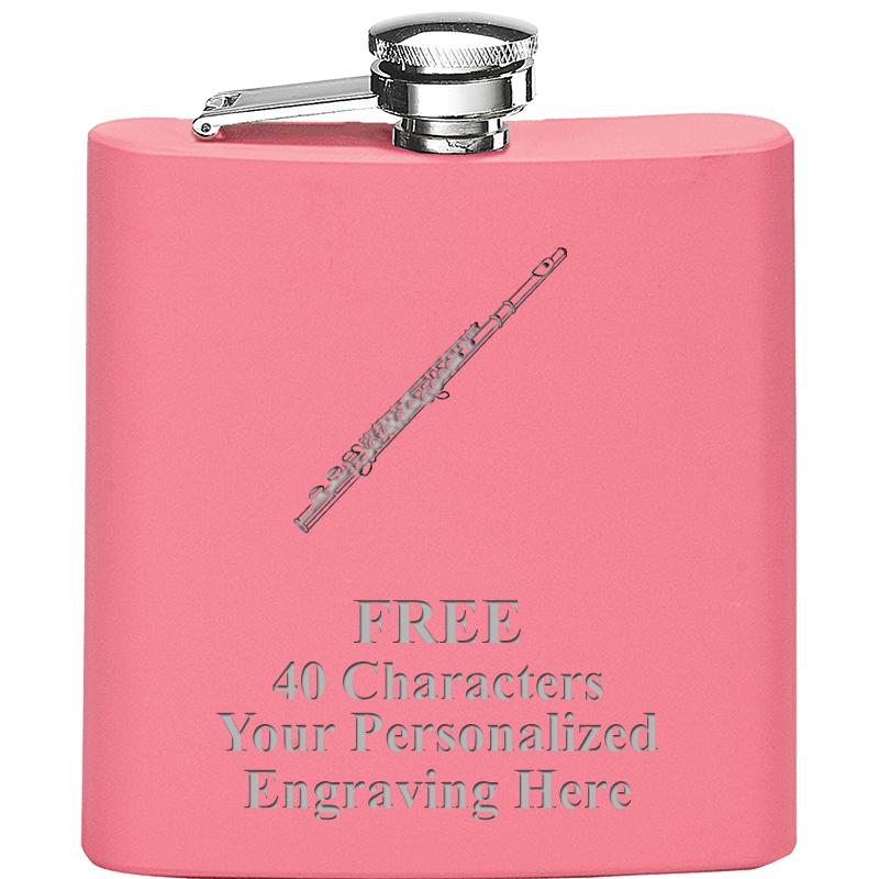6OZ PINK STAINLESS STEEL FLASK