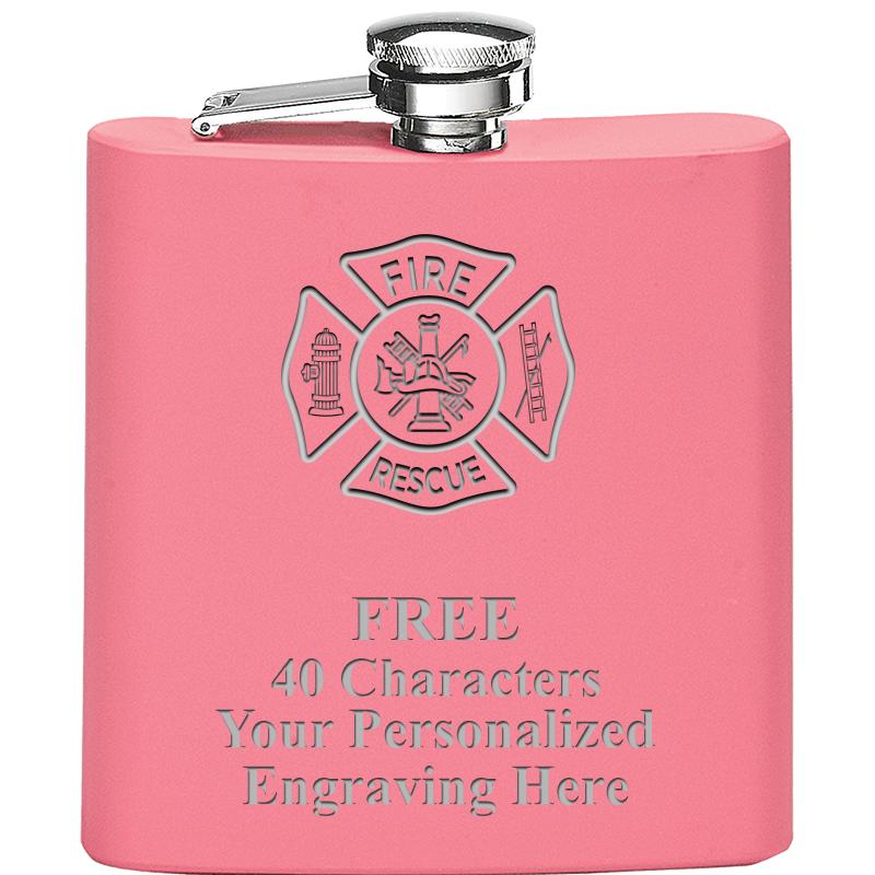 6OZ PINK STAINLESS STEEL FLASK