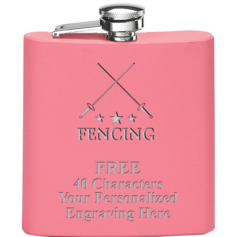 6OZ PINK STAINLESS STEEL FLASK