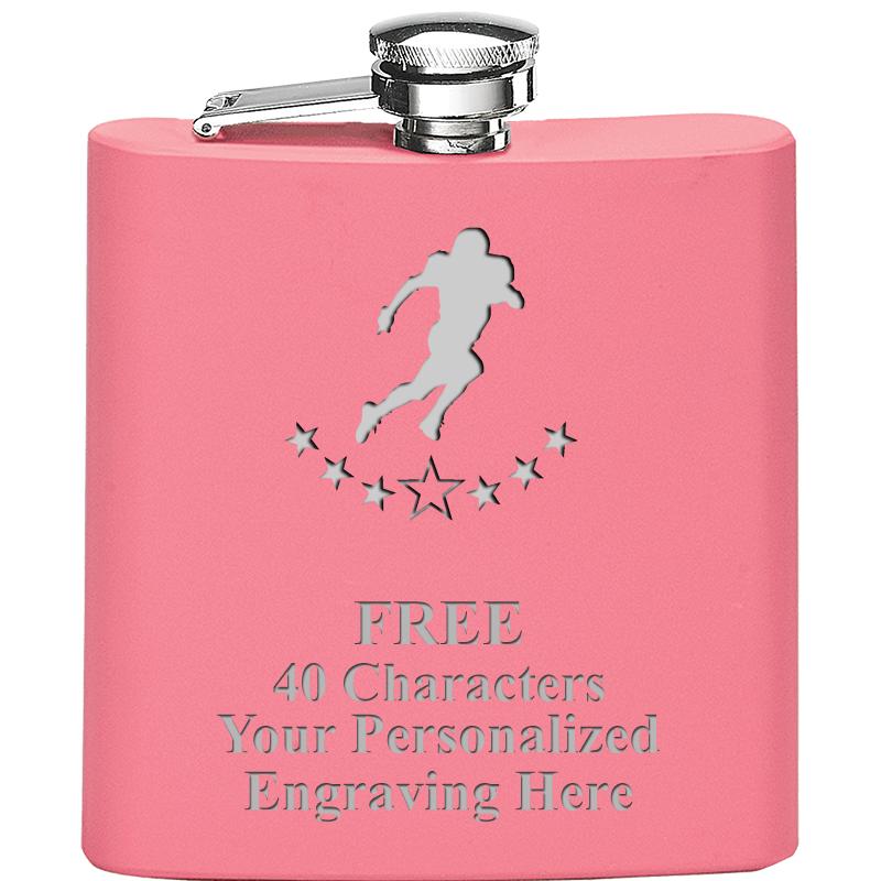 6OZ PINK STAINLESS STEEL FLASK