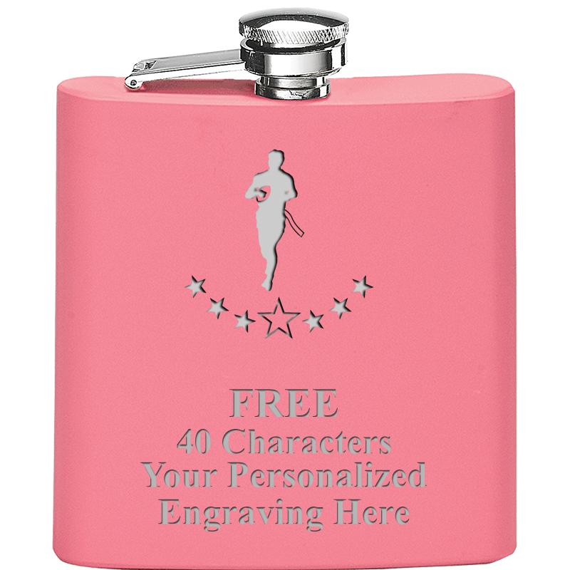 6OZ PINK STAINLESS STEEL FLASK