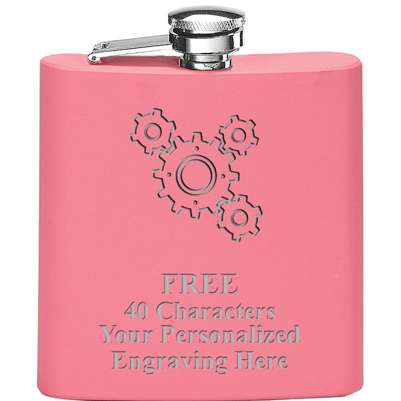 6OZ PINK STAINLESS STEEL FLASK