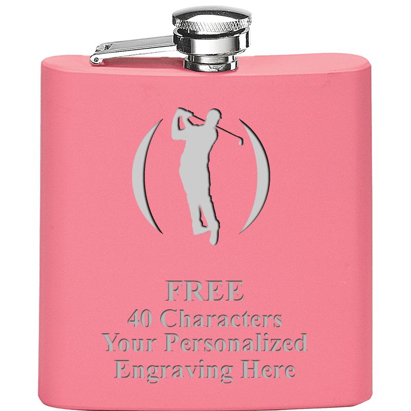 6OZ PINK STAINLESS STEEL FLASK