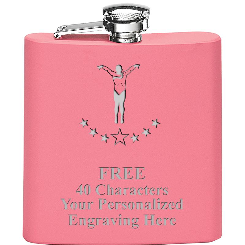6OZ PINK STAINLESS STEEL FLASK
